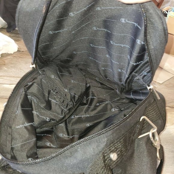 Vintage 90s Champion 16" Boarding‎ Travel Bag Black Weekender Gym Bag - Picture 5 of 12